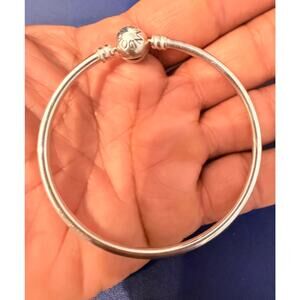 Authentic Pandora Sterling Silver Bangle Bracelet S925 ALE 7.5”